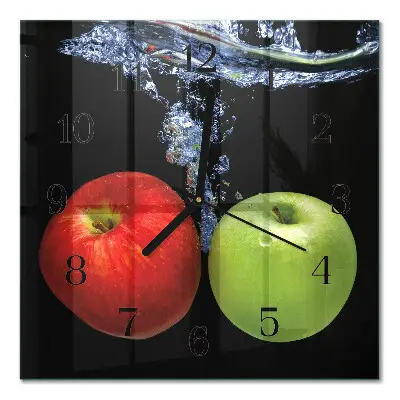 Decoratieve glazen klok vierkant Appels
