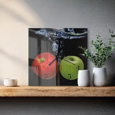 Decoratieve glazen klok vierkant Appels