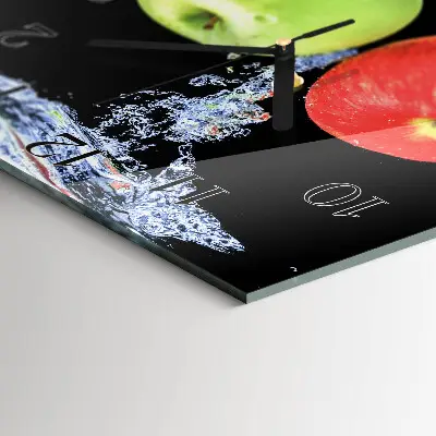 Decoratieve glazen klok vierkant Appels
