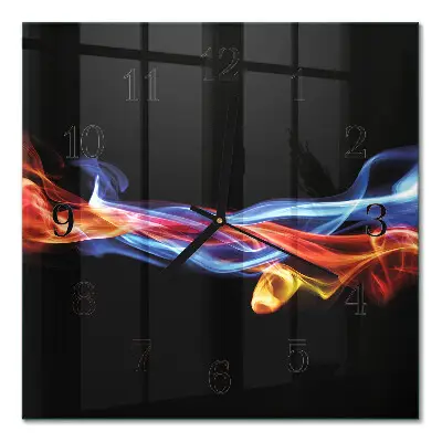 Moderne wandklok glas vierkant Abstracte rook