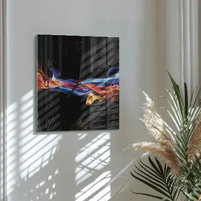 Moderne wandklok glas vierkant Abstracte rook