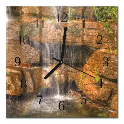 Vierkante glas klok Waterval