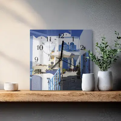Vierkante glazen wandklok Griekenland