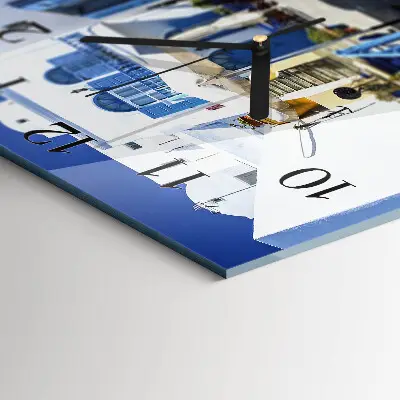 Vierkante glazen wandklok Griekenland