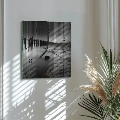 Decoratieve glazen klok vierkant Zee