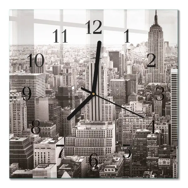 Moderne wandklok glas vierkant Horizon