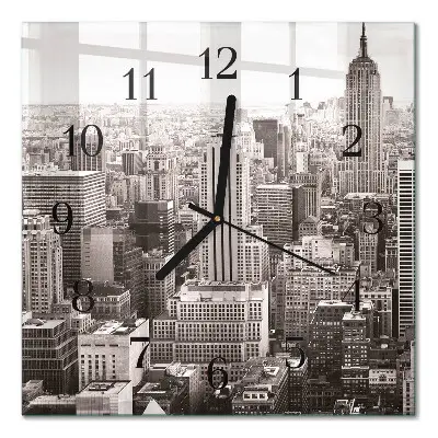 Moderne wandklok glas vierkant Horizon