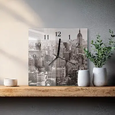 Moderne wandklok glas vierkant Horizon