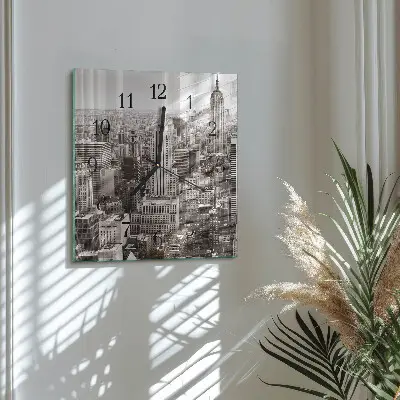 Moderne wandklok glas vierkant Horizon
