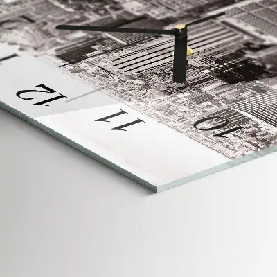 Moderne wandklok glas vierkant Horizon