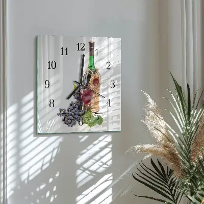 Decoratieve glazen klok vierkant Druiven voor wijn