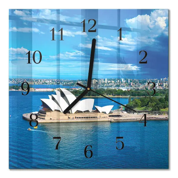 Vierkante glas klok Sydney opera house