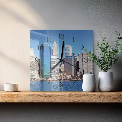 Vierkante glazen klok Horizon