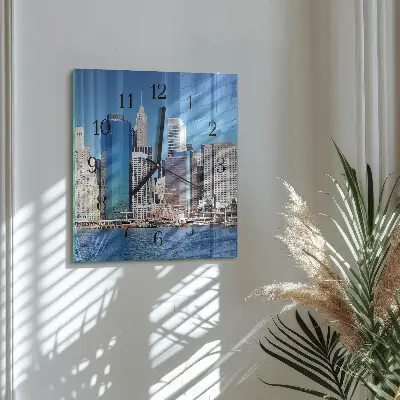 Vierkante glazen klok Horizon