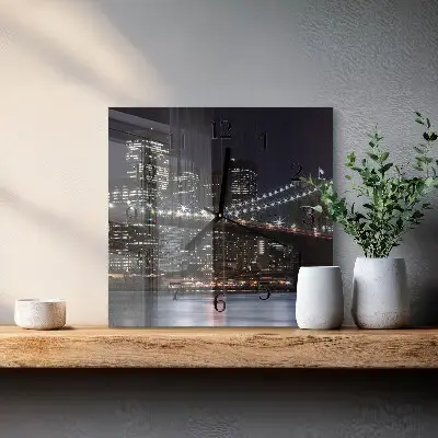 Moderne wandklok glas vierkant Horizon