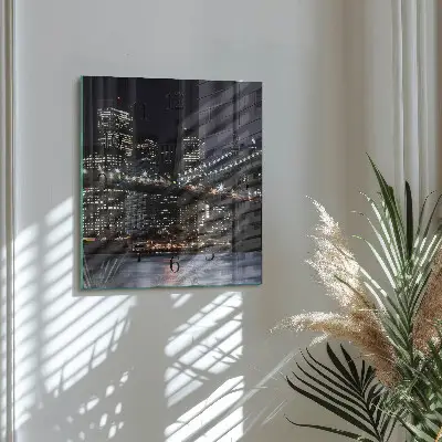 Moderne wandklok glas vierkant Horizon