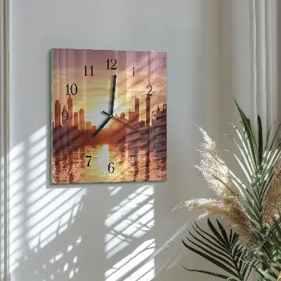 Vierkante glas klok Horizon