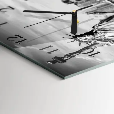 Vierkante glazen wandklok Vrijheidsbeeld