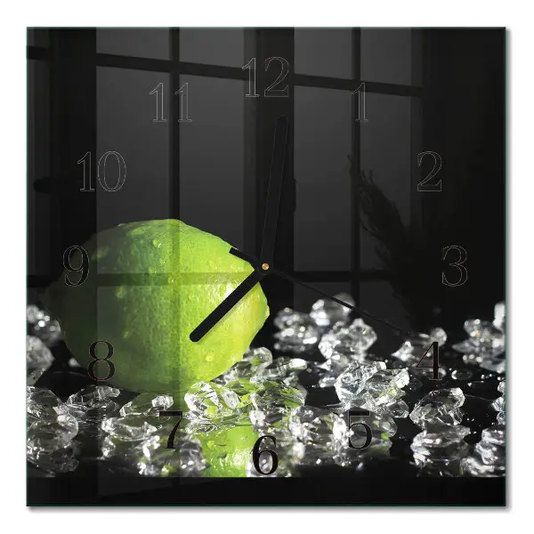Moderne wandklok glas vierkant Calciumcarbonaat