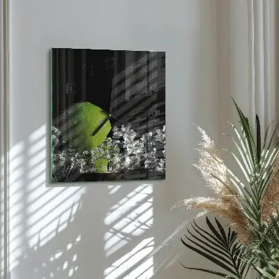 Moderne wandklok glas vierkant Calciumcarbonaat