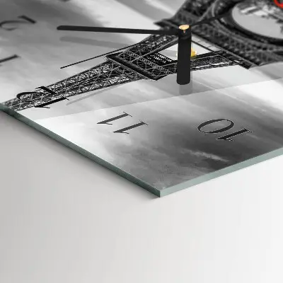 Decoratieve glazen klok vierkant Eiffeltoren auto