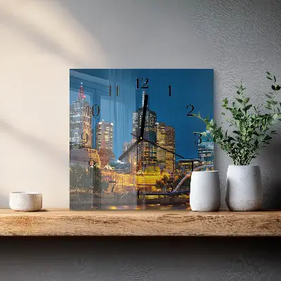 Vierkante glazen klok Stad