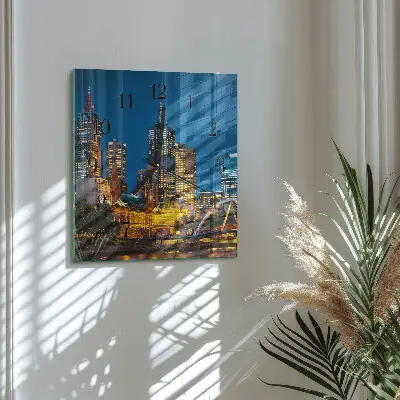 Vierkante glazen klok Stad