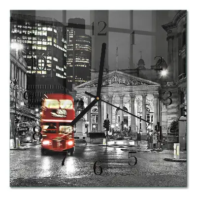 Decoratieve glazen klok vierkant Londense bus