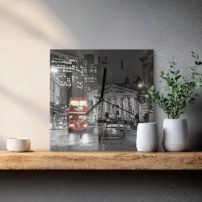 Decoratieve glazen klok vierkant Londense bus