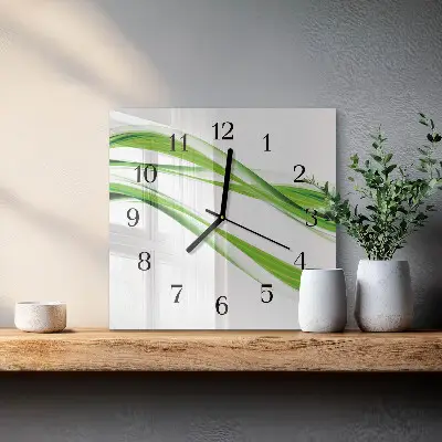 Vierkante glas klok Abstracte lijnen