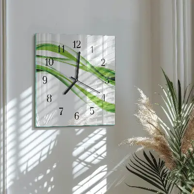 Vierkante glas klok Abstracte lijnen