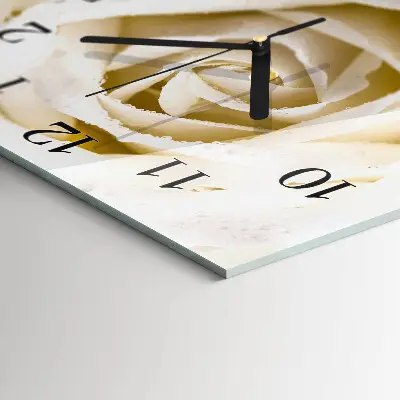 Moderne wandklok glas vierkant Roos