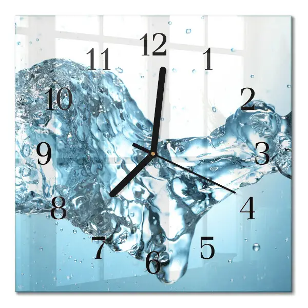 Vierkante glas klok Water