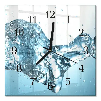 Vierkante glas klok Water