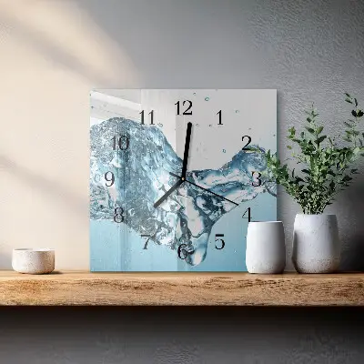 Vierkante glas klok Water