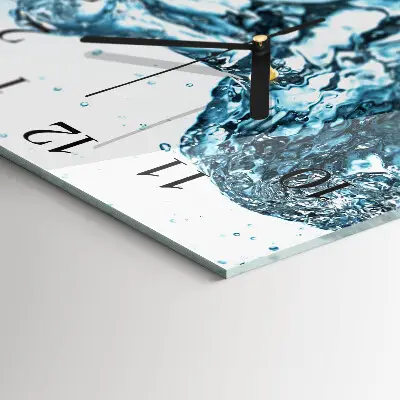 Vierkante glas klok Water