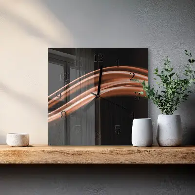 Moderne wandklok glas vierkant Abstracte lijnen