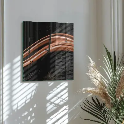 Moderne wandklok glas vierkant Abstracte lijnen