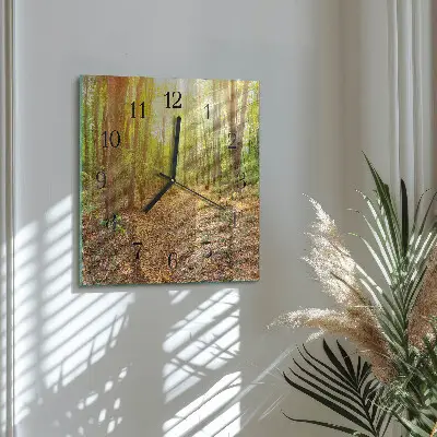 Vierkante glas klok Bospad