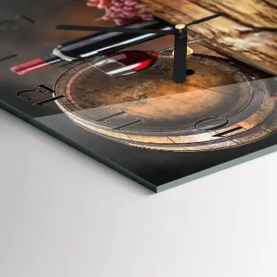 Moderne wandklok glas vierkant Druiven voor wijn