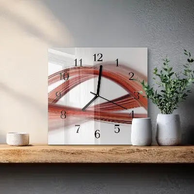 Decoratieve glazen klok vierkant Abstracte lijnen
