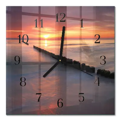 Vierkante glas klok Zon van de zee