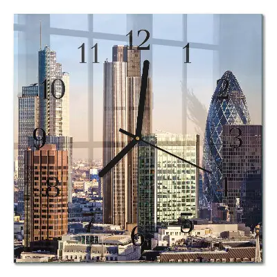 Vierkante glazen wandklok Horizon