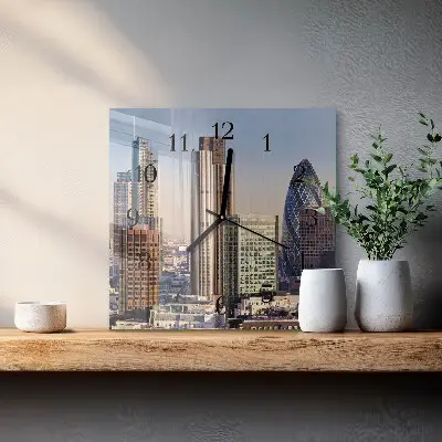 Vierkante glazen wandklok Horizon