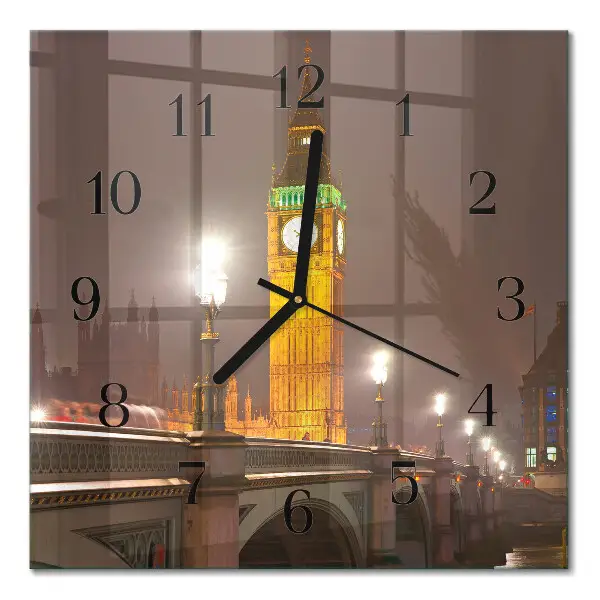 Vierkante glazen klok Big ben