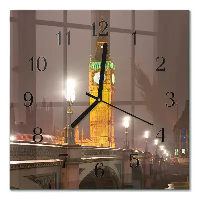 Vierkante glazen klok Big ben