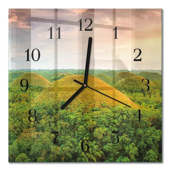 Decoratieve glazen klok vierkant Landschap
