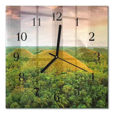 Decoratieve glazen klok vierkant Landschap