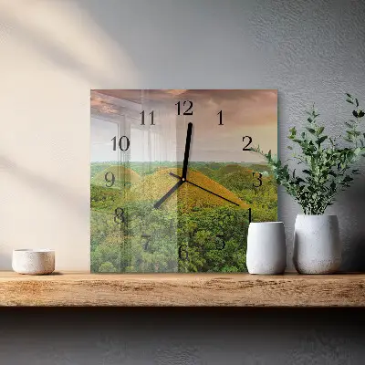 Decoratieve glazen klok vierkant Landschap