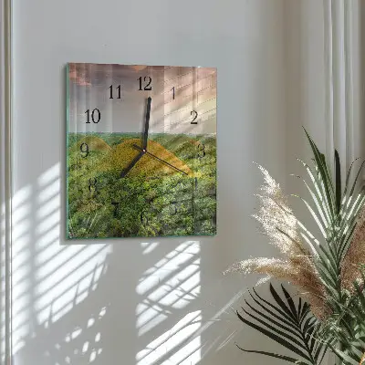 Decoratieve glazen klok vierkant Landschap